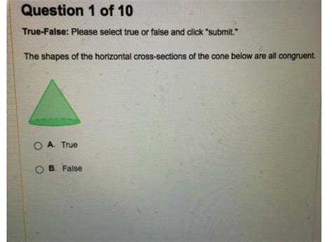 The Shapes Of The Horizontal Cross Sections Of The Cone Below Are All