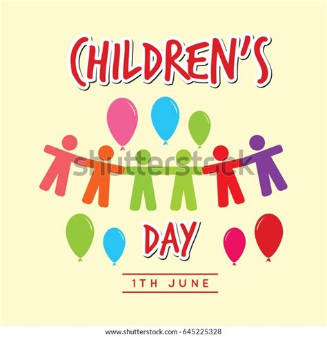 Childrens Day Logo Vector Template Stock Vector Royalty Free 645225328