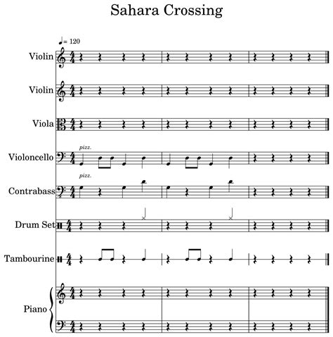 Sahara Crossing Sheet Music For Violin Viola Cello Contrabass