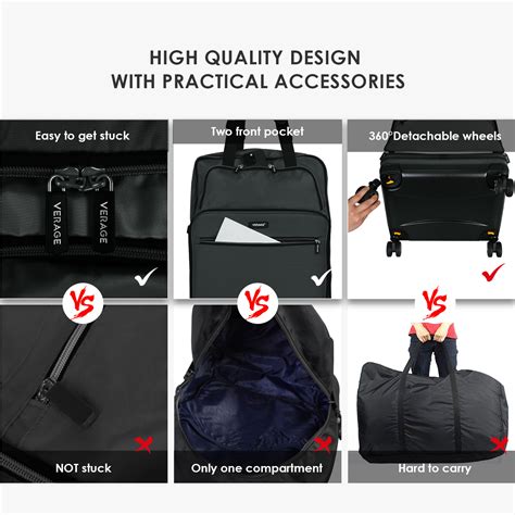 Verage Expandable & Foldable Travel Bag with Detachable Wheels (Black ...