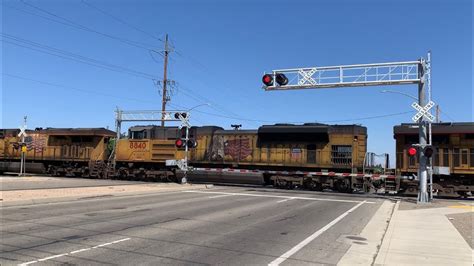 UP 8738 Z Train Intermodal South E Morada Lane Railroad Crossing