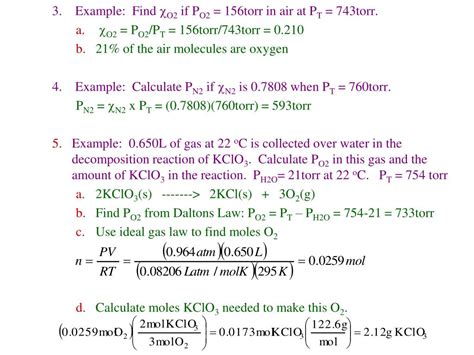 Ppt Daltons Law The Total Pressure Of A Mixture Of Gases Equals The