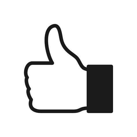 Thumbs Up Hand Outline Icon Symbol Of Like Vector Illustration