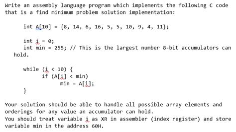 Solved Write An Assembly Language Program Which Implements