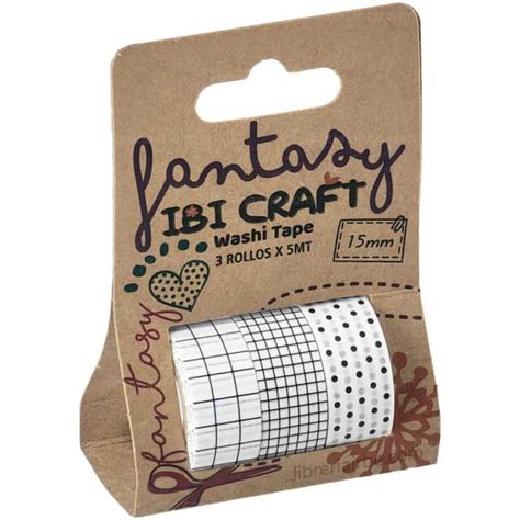 Washi Tape Cinta Adhesiva Decorativa IBI CRAFT Fantasy Set De 3