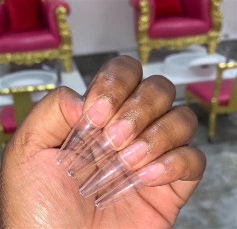 50 100 500 Pcs Long Clear Coffin Nail Tips Full Coverage Etsy