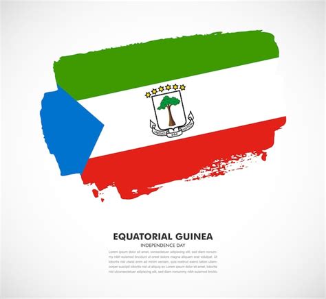 Bandeira de pincel elegante desenhada à mão do país da guiné equatorial