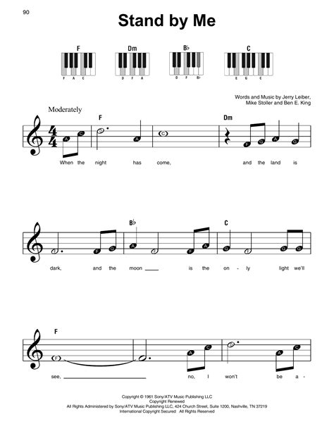 Stand By Me By Ben E King Sheet Music For Super Easy Piano At Sheet