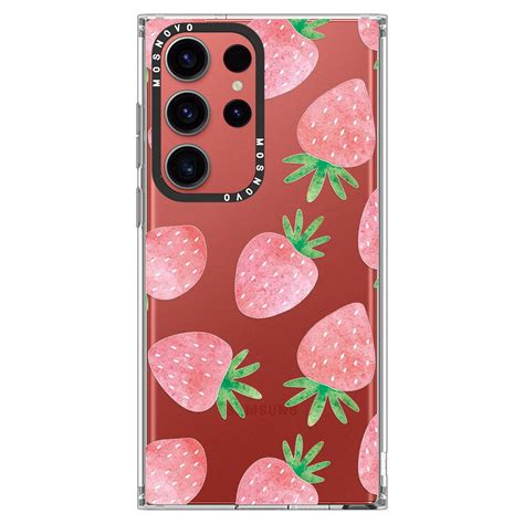 Pastel Strawberry Phone Case Samsung Galaxy S23 Ultra Case Mosnovo