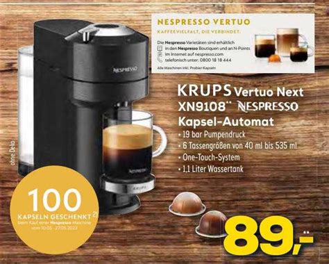 Krups Vertuo Next Xn Nespresso Kapsel Automat Angebot Bei Euronics