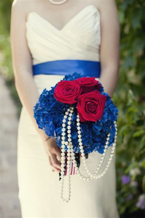 A Red, White and Blue Wedding Bouquet