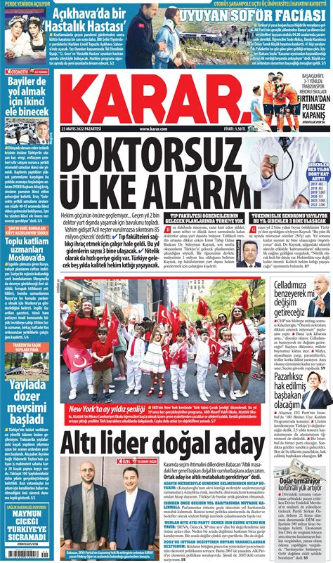 Karar Gazetesi May S Pazartesi G N Man Eti