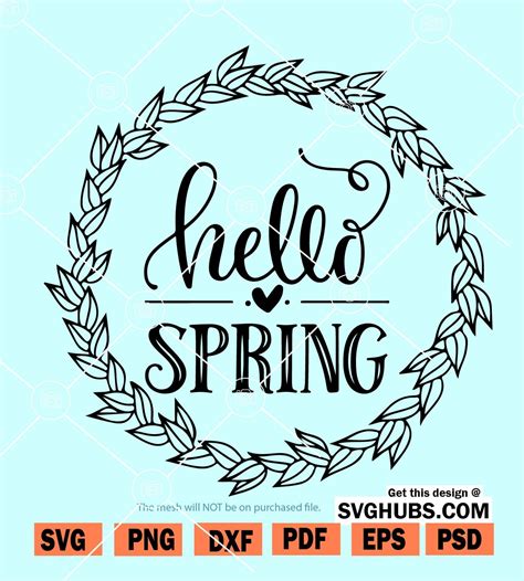 Hello Spring SVG, Hello Spring floral SVG, Farmhouse Round Sign SVG