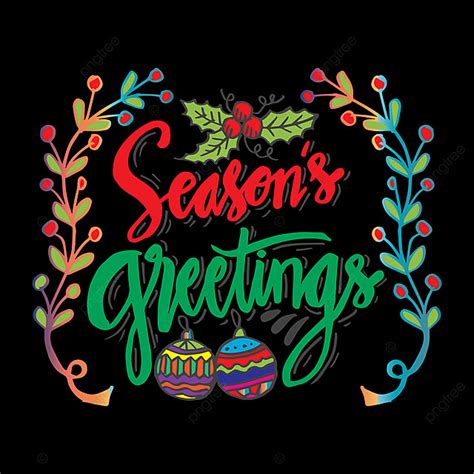 Seasons Greetings Lettering Vector Design Images Seasons Greetings