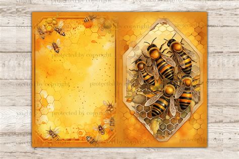 Honey Bee Junk Journal Pages Woman Journal Printable By Glamartzhanna