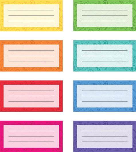 etiquetas de cuadernos. diseño vectorial colorido. 12719812 Vector en Vecteezy