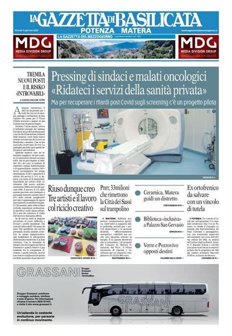 Le Prime Pagine Di Gioved Gennaio Wayglo Basilicata