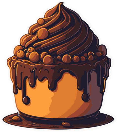 Chocolate Pudding Cartoon Sticker With 23981157 Png