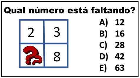 MatemÁtica BÁsica QuestÃo De RaciocÍnio LÓgico SequÊncia NumÉrica