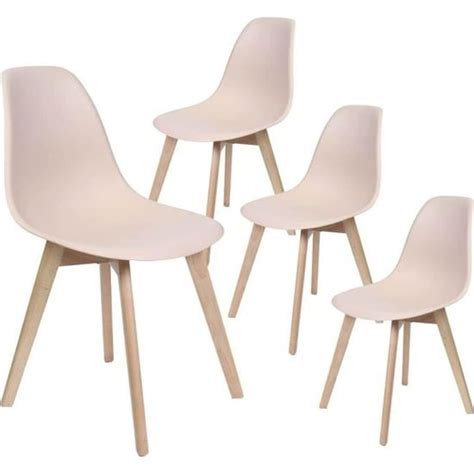 Melya Lot De Chaises Scandinaves Roses Cdiscount Maison