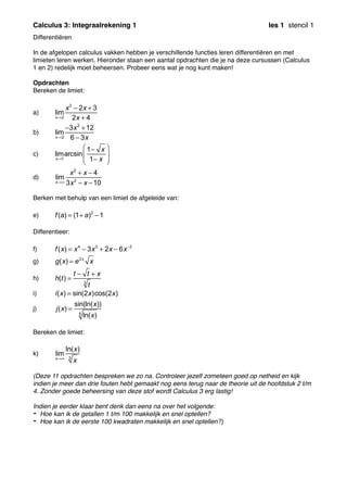 Integraalrekening Stencil Differenti Ren Pdf