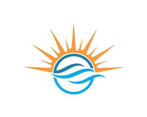 Wave Sonne Logo Symbol Vektor Illustration Design Vorlage Premium Vektor