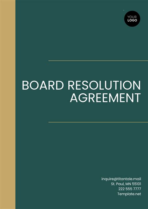 Free Board Resolution For Settlement Agreement Template Edit Online