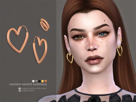 The Sims Resource Hayden Hearts Earrings