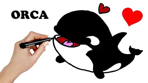 Cómo dibujar y pintar una BALLENA ORCA Kawaii How to Draw a Cute