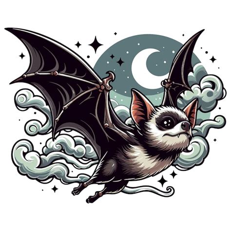 Cute Bat Vector Cartoon Illustration Premium AI Generated Vector