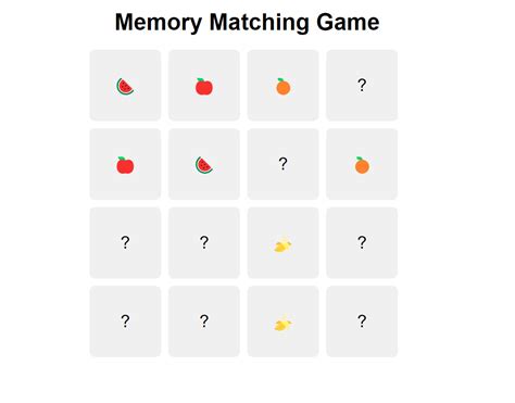 GitHub - dgpiyush/Memory-Matching-Game