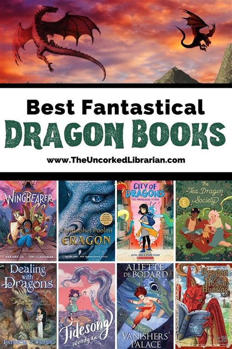 Books About Dragons Pinterest pin with two reddish dragons in pink ...