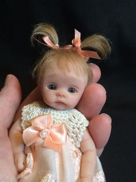 Ooak Hand Sculpted Mini Polymer Clay Baby Girl Miniature Clay Baby