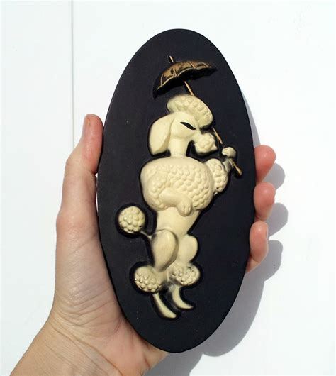 Vintage Poodle Chalkware Wall Hanging By Dollfood On Etsy