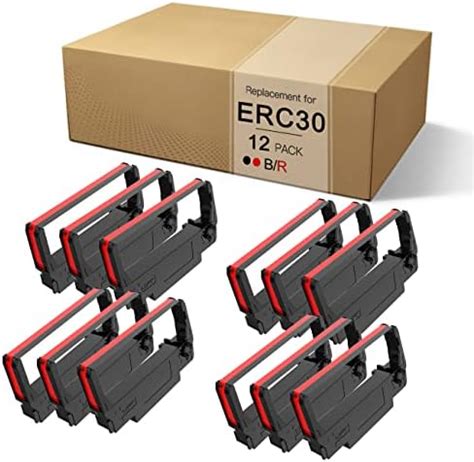 EPOSGEAR 4 Pack ERC 30 34 38 Black Red Printer Ink Ribbon