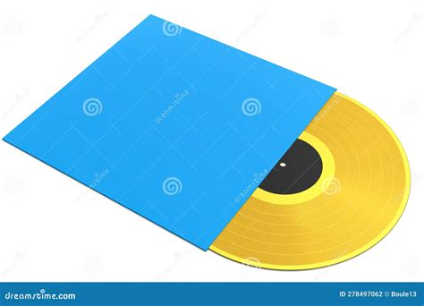 Black Vinyl Lp Record With Cover Isolated On White Background Stock