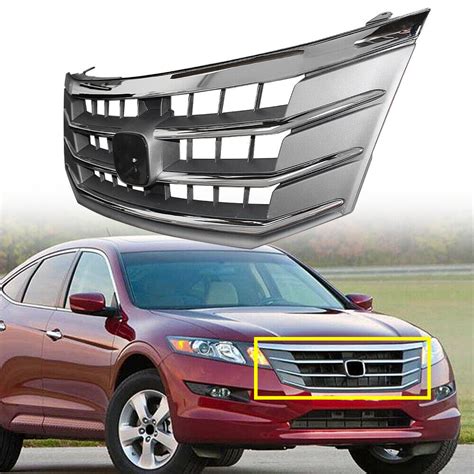 Chrome Front Upper Bumper Upper Mesh Grill Grille Fits Honda Crosstour 2010 2012 Ebay