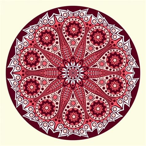 Red Mandala Gratis Vector