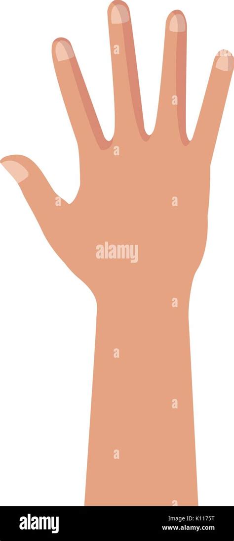 Human Hand Showing Five Finger Icon Stock Vector Image Art Alamy