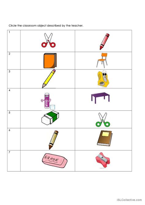 Classroom objects pictures.: English ESL worksheets pdf & doc