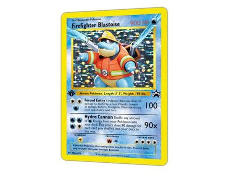 Firefighter Blastoise Custom Full Holo Trading Card Etsy