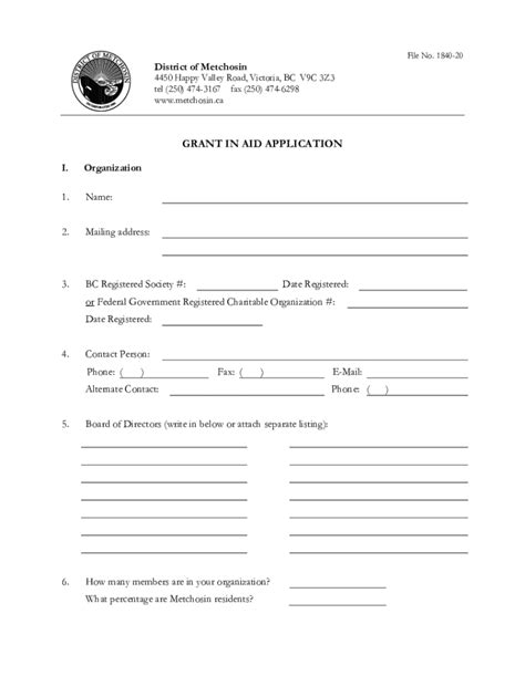 Fillable Online Grant In Aid Application Form Fax Email Print PdfFiller