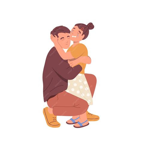 Father And Daughter Hugging Clipart