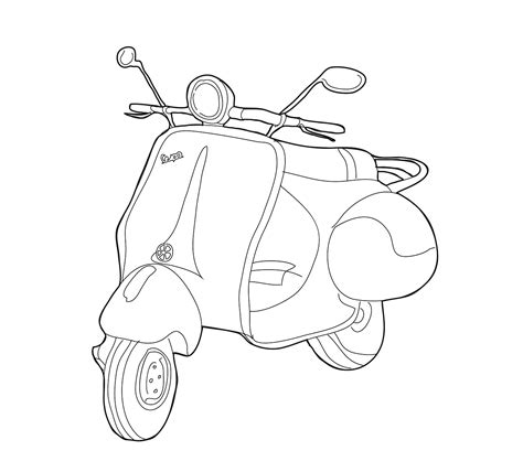 Free Coloring Pages Of Vespa Scooter