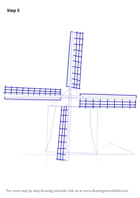 Step by Step How to Draw a Windmill : DrawingTutorials101.com