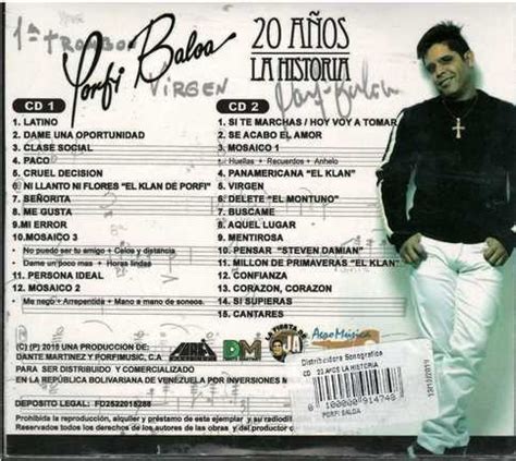 Cd Porfi Baloa 20 Años La Historia 2 Cd Original MercadoLibre