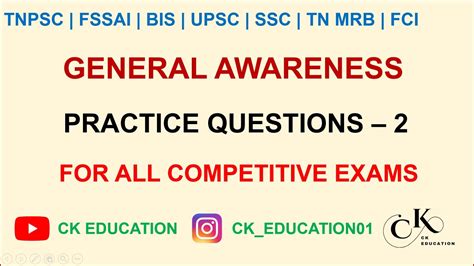 General Awareness Questions 2 For All Competitive Exams Practice