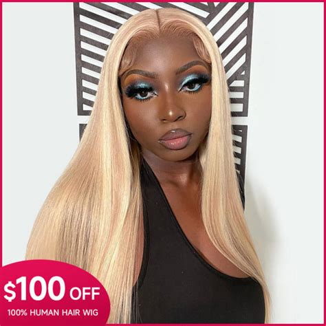 613 Blonde Honey Blonde Straight Hair Lace Part Wig West Kiss Hair
