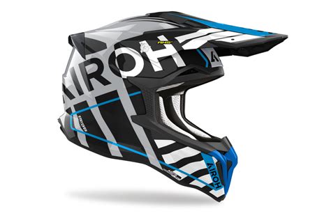 AIROH STRYCKER MOTOCROSS HELMET BRAVE BLUE GREY GLOSS GH Motorcycles