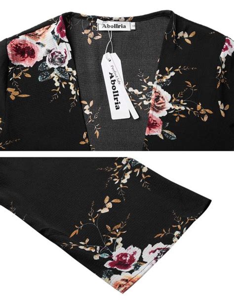 Buy Abollria Women Sleeve Floral Chiffon Casual Loose Kimono